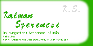 kalman szerencsi business card